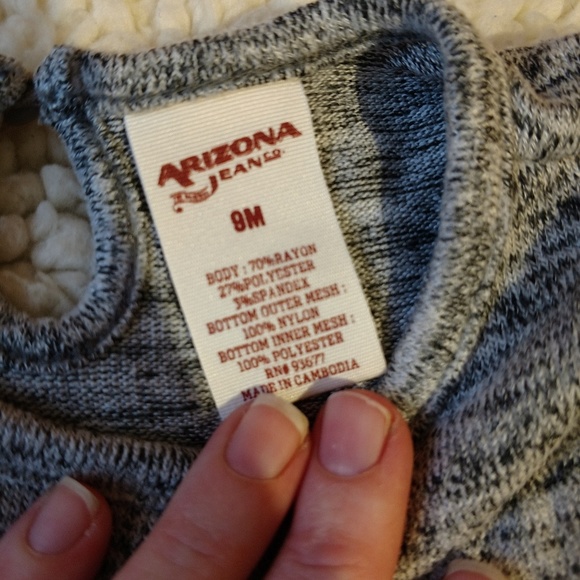 Arizona 9m Grey Long Sleeve Top - Picture 2 of 3